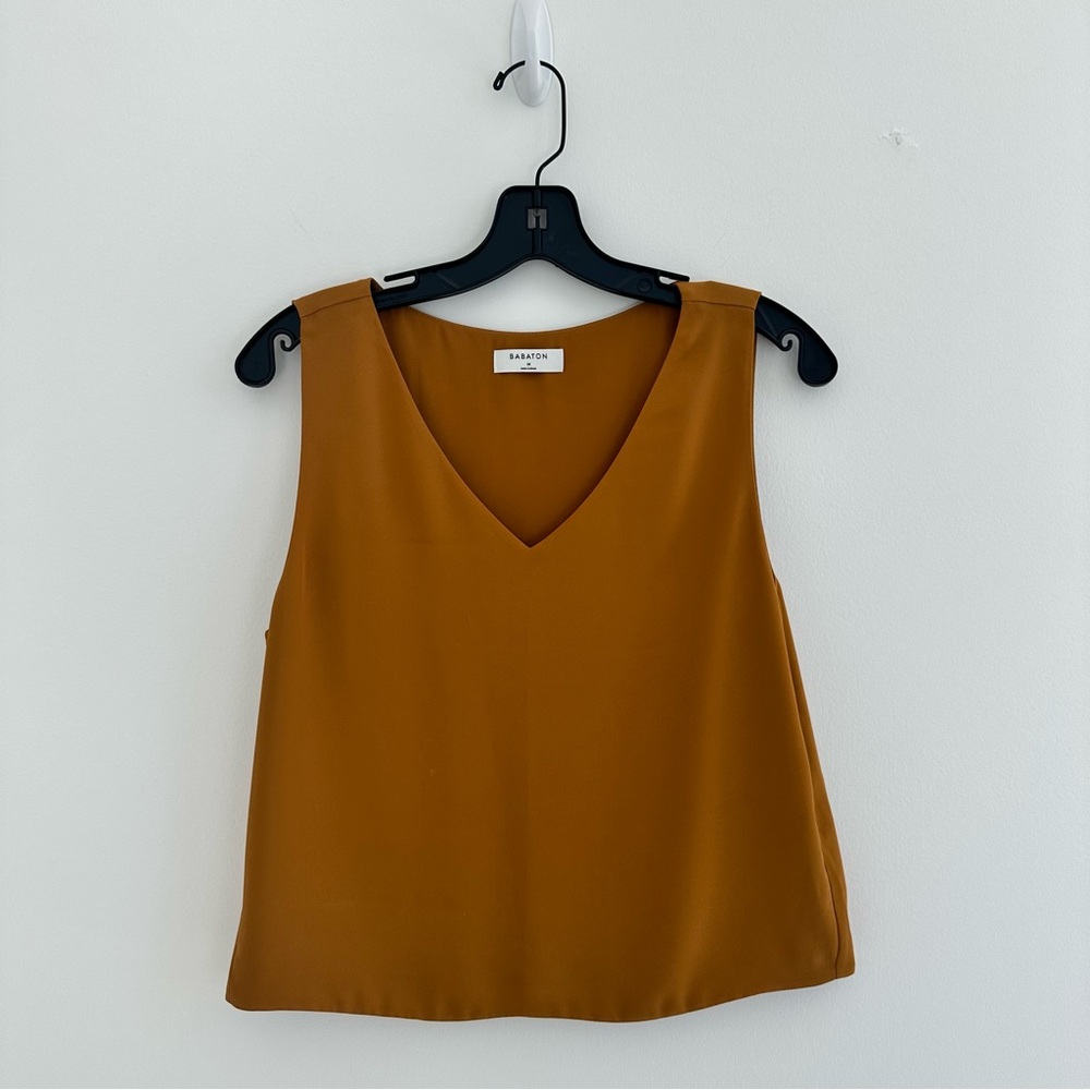 Aritzia mustard V-Neck Tank Top